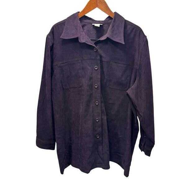 Avenue Women’s Plus Shirt sz 4X 26/28 Sueded Oversized #H941 - Picture 7 of 7
